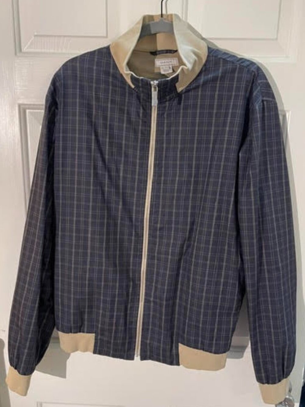 GANT Men’s Navy Check Harrington Jacket XL